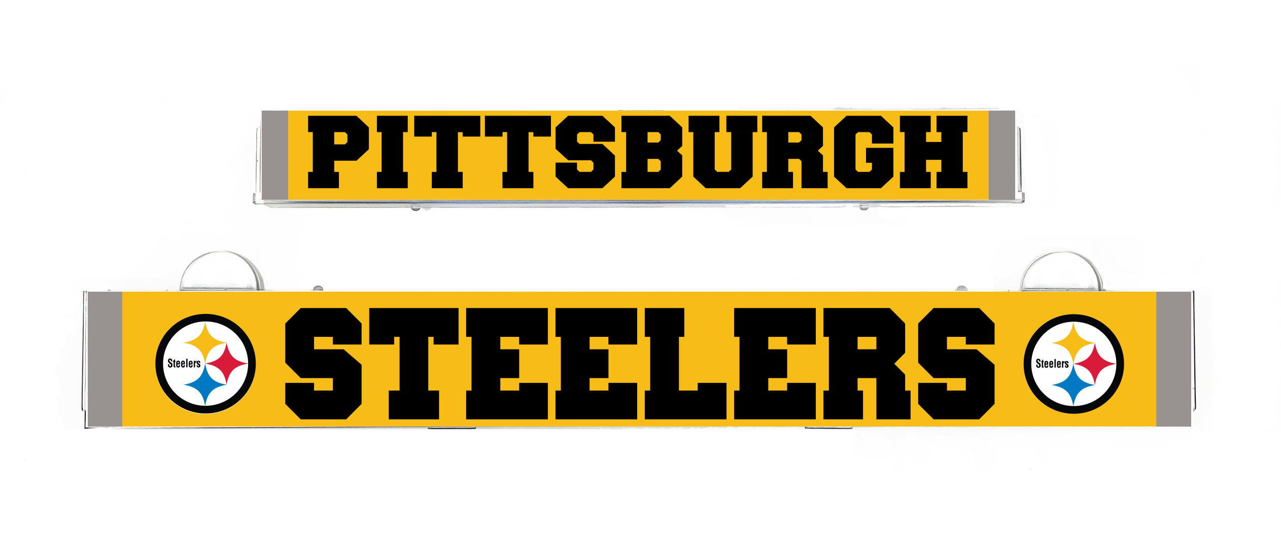 Pittsburgh Steelers LumiSign insert with Pittsburgh banner and Steelers lettering