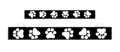 Paw print insert strip for LumiSign, black bar with glowing paw icon pattern