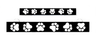 Paw print insert strip for LumiSign, black bar with glowing paw icon pattern