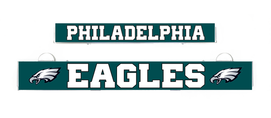 Teal LumiSign insert with Philadelphia lettering and Eagles graphics