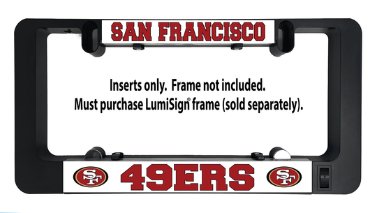 San Francisco 49ers LumiSign inserts with note: Inserts only, frame not included