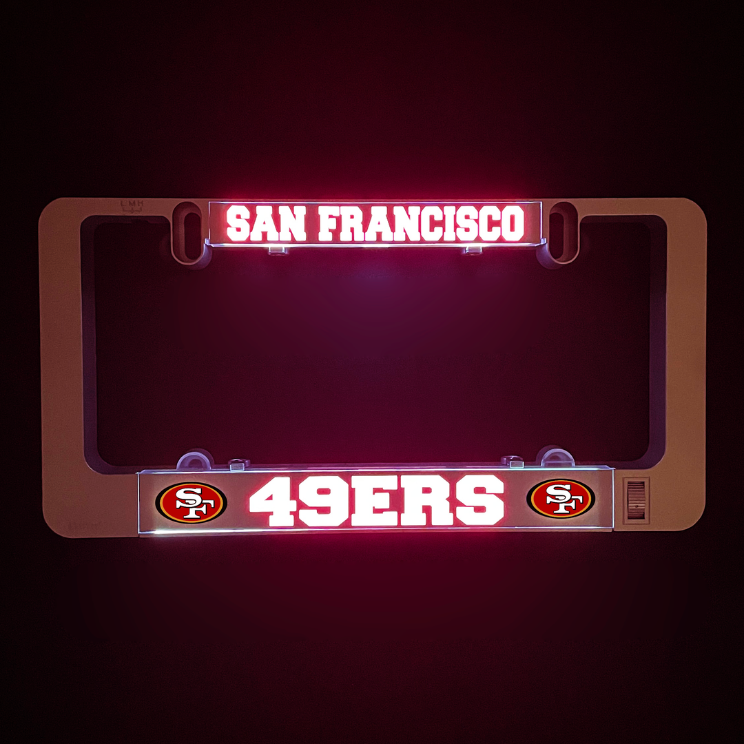 Black LUMISIGN frame with illuminated SAN FRANCISCO and 49ERS inserts and logos