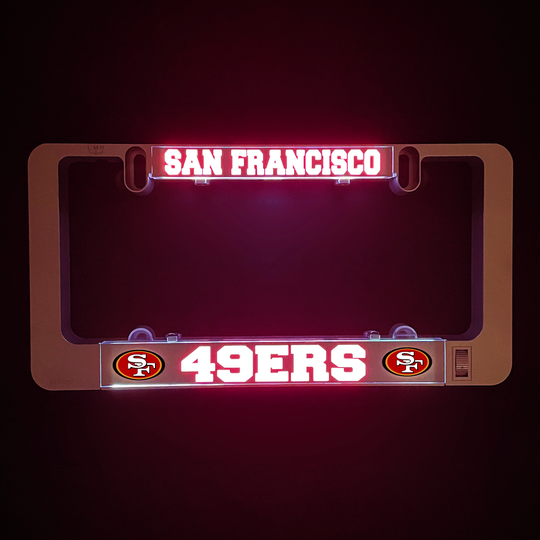 Black LUMISIGN frame with illuminated SAN FRANCISCO and 49ERS inserts and logos