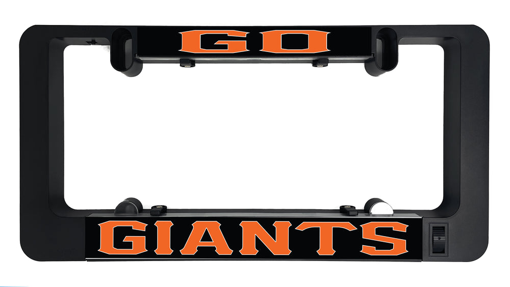 GO GIANTS sign insert, black base with GO on top and GIANTS below
