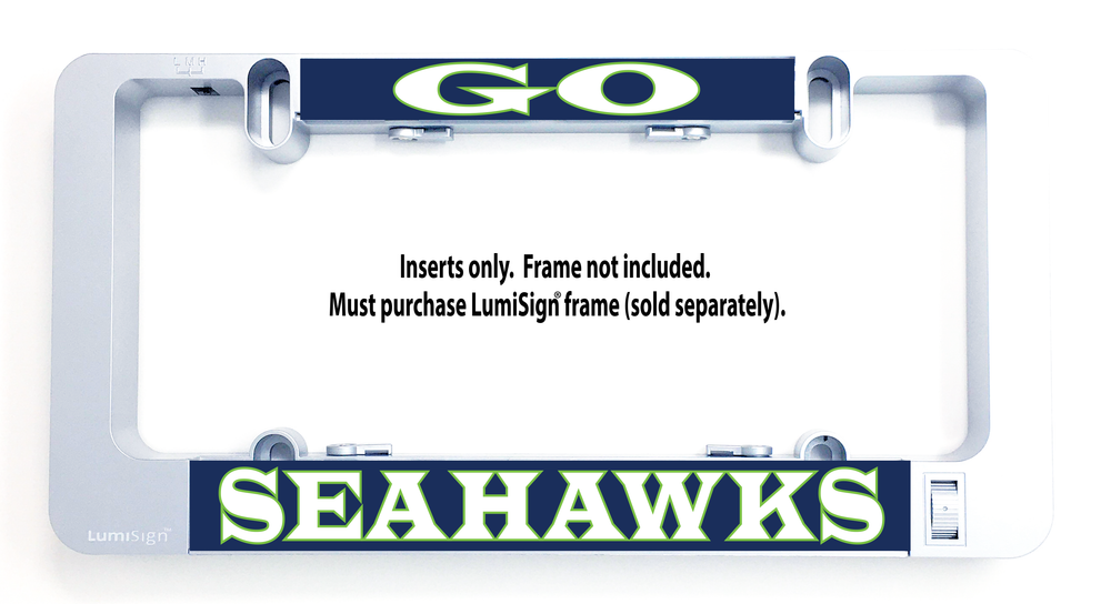 GO SEAHAWKS LumiSign insert panel with mounting clips, inserts only frame not included