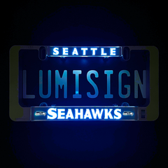 Illuminated LumiSign Seahawks insert with “SEATTLE” and team logo