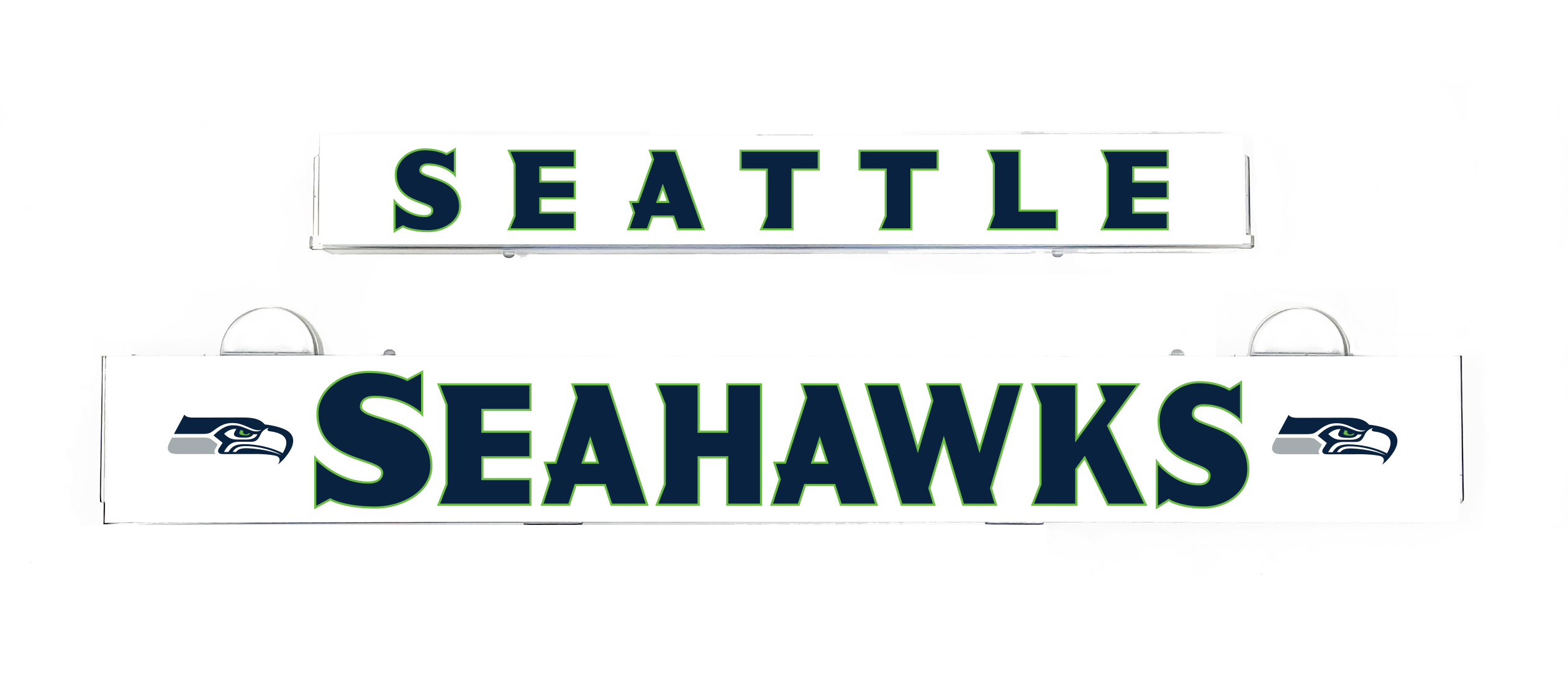 LumiSign Seahawks insert with “SEATTLE” and Seahawks logo