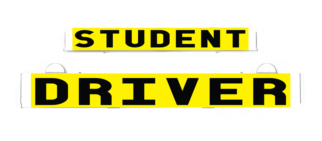 LumiSign Student and Driver light sign inserts, two yellow letter plates