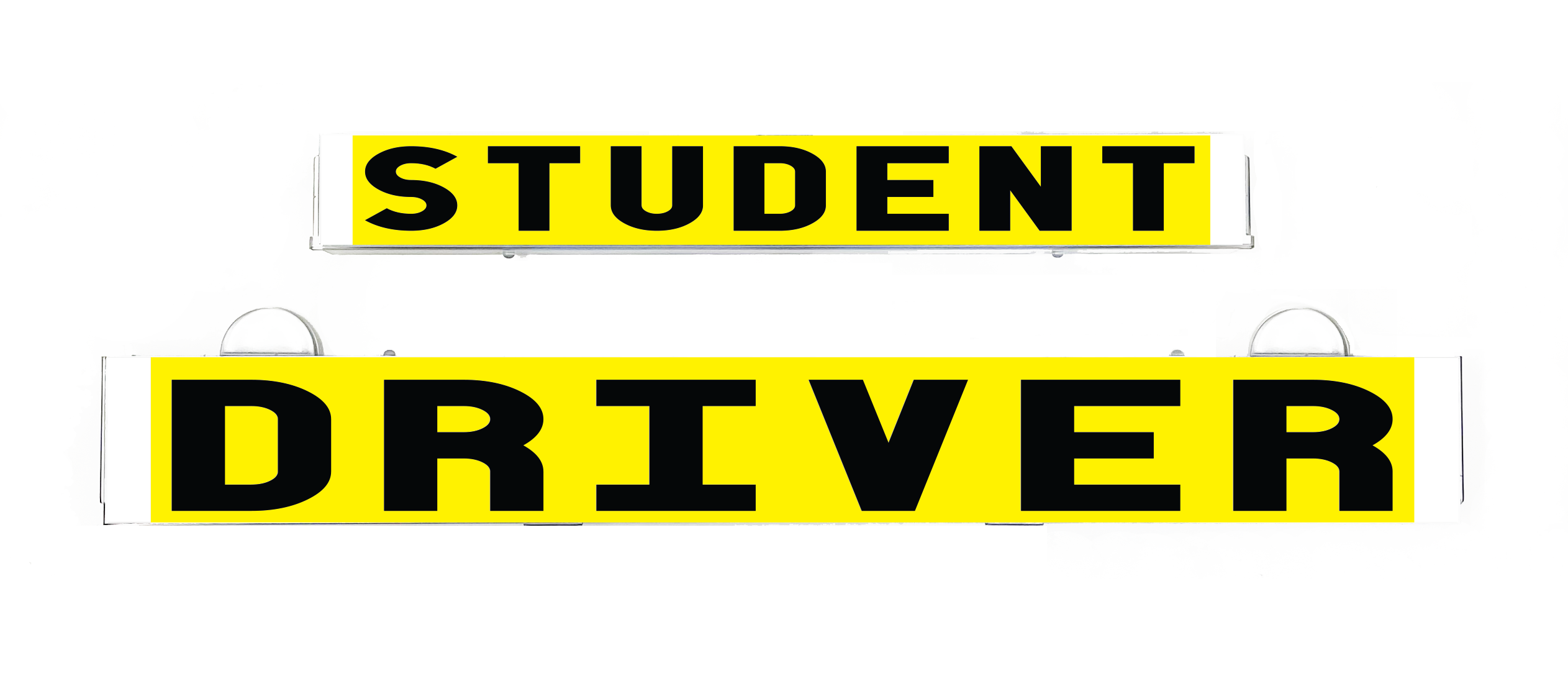 LumiSign Student and Driver light sign inserts, two yellow letter plates