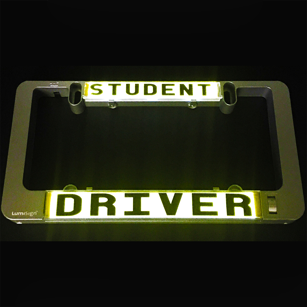 LumiSign Student and Driver inserts in illuminated housing, frame not included