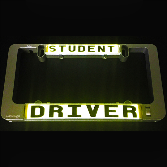 LumiSign Student and Driver inserts in illuminated housing, frame not included