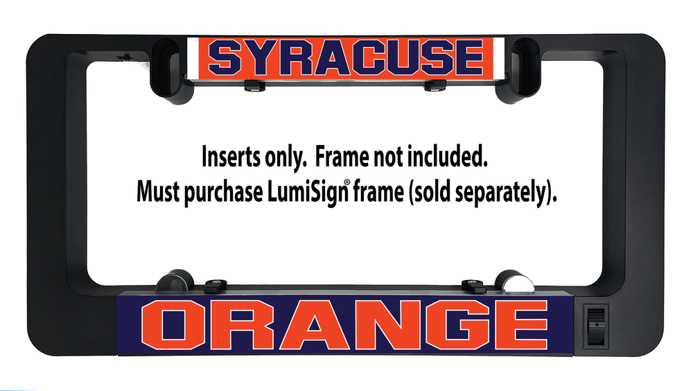 LumiSign orange inserts with Syracuse and Orange lettering; frame not included