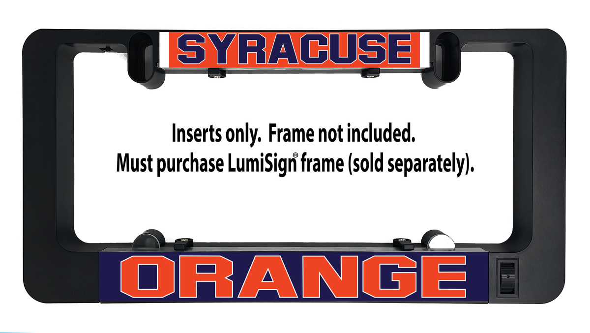 LumiSign orange inserts with Syracuse and Orange lettering; frame not included