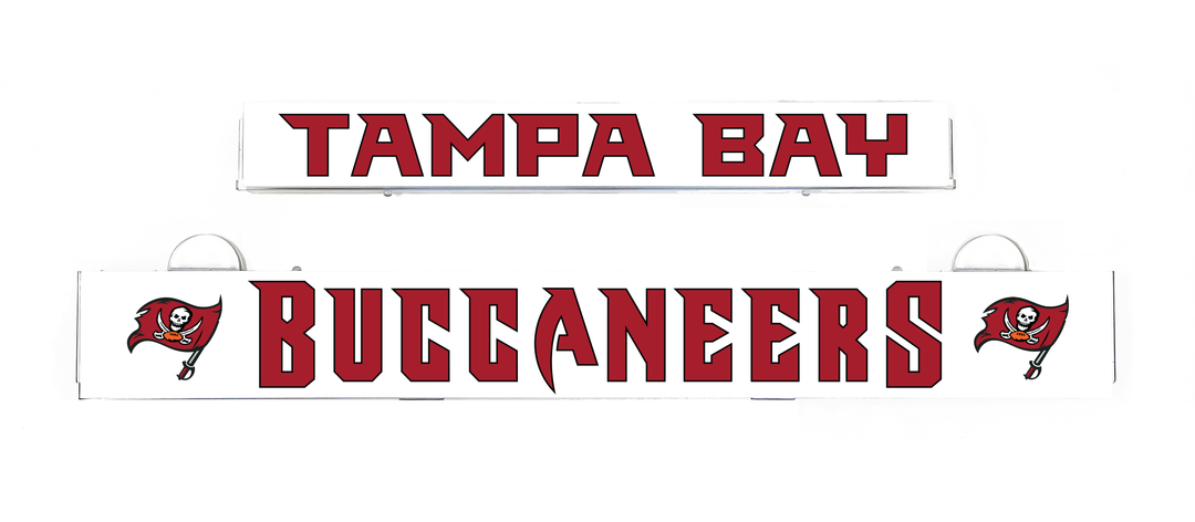 Tampa Bay Buccaneers LumiSign insert with red logo lettering on white strip
