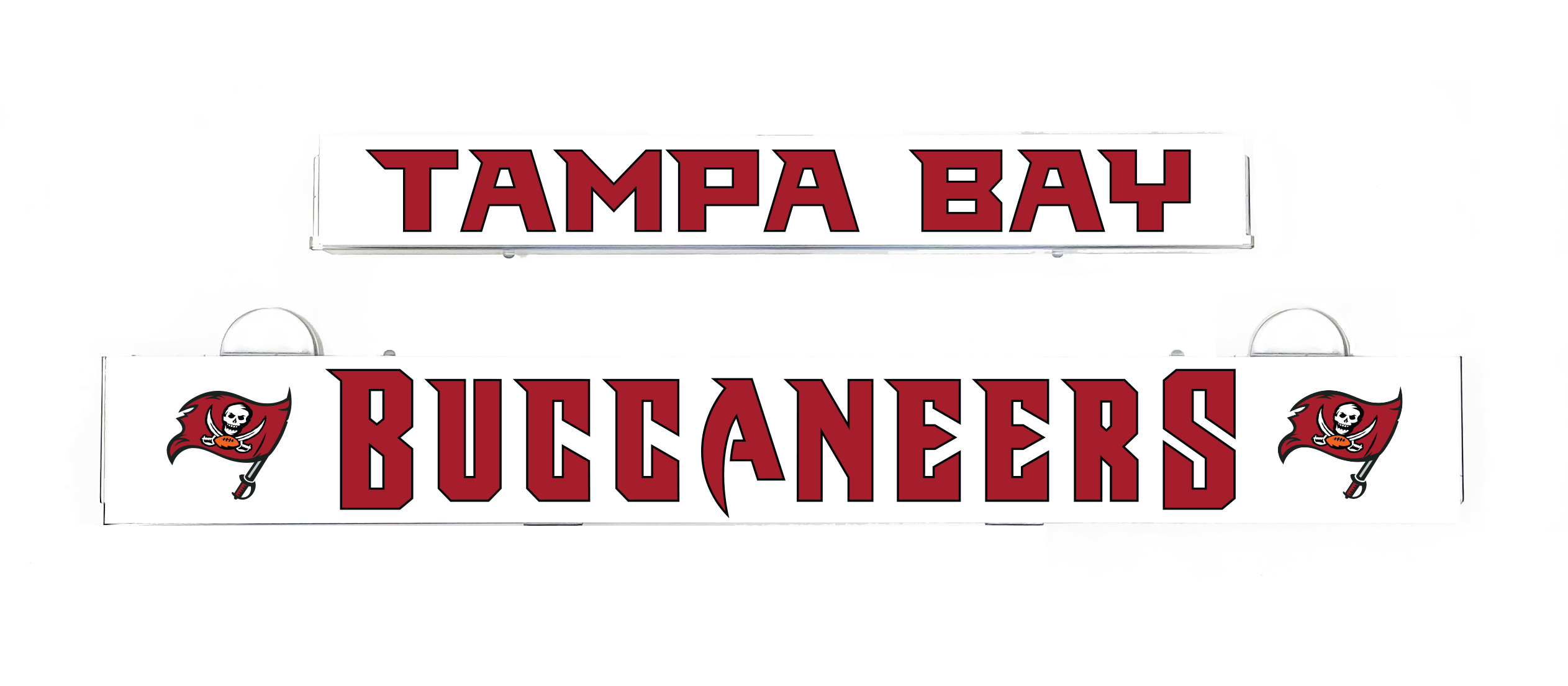 Tampa Bay Buccaneers LumiSign insert with red logo lettering on white strip