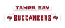 Tampa Bay Buccaneers LumiSign insert with red logo lettering on white strip