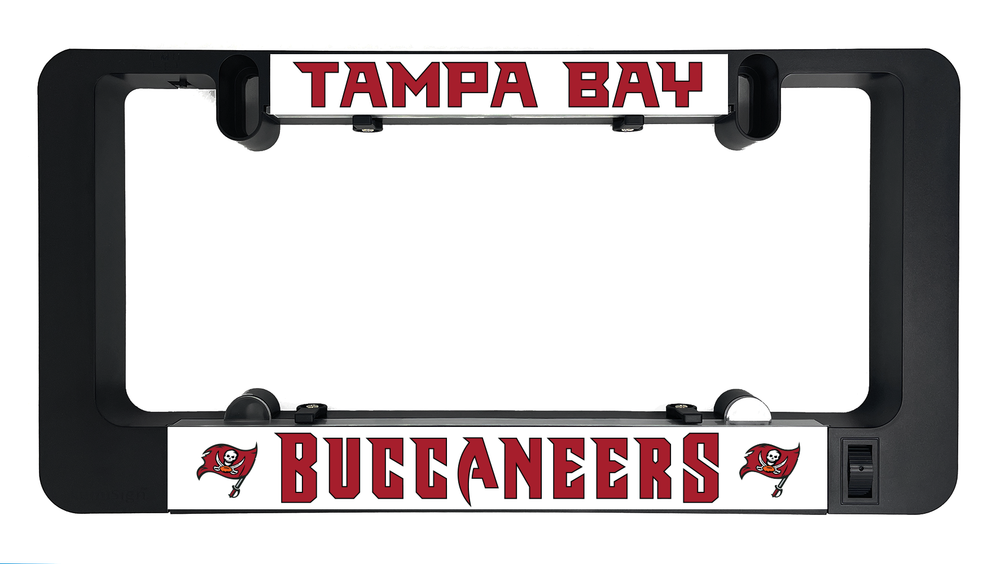 Tampa Bay Buccaneers LumiSign insert panel with red Buccaneers logo in black frame
