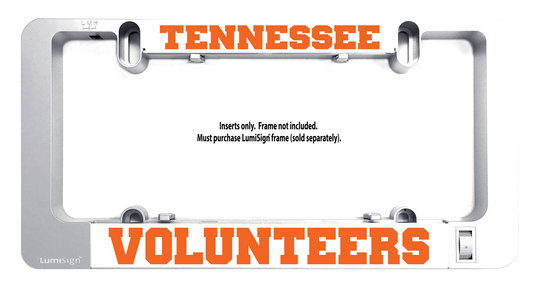Tennessee Volunteers LumiSign insert showing orange TENNESSEE and VOLUNTEERS text