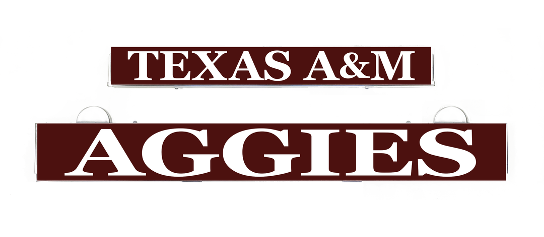 TEXAS A&M and AGGIES LumiSign insert panels, maroon and white