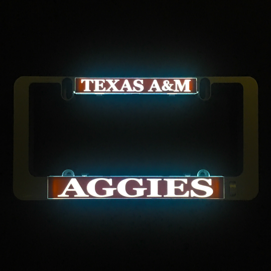 Illuminated TEXAS A&amp;M and AGGIES LumiSign insert panel, maroon and white