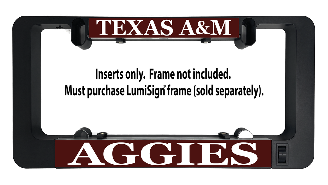 LumiSign insert with TEXAS A&amp;M top and AGGIES bottom, inserts only