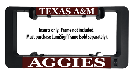 LumiSign insert with TEXAS A&amp;M top and AGGIES bottom, inserts only