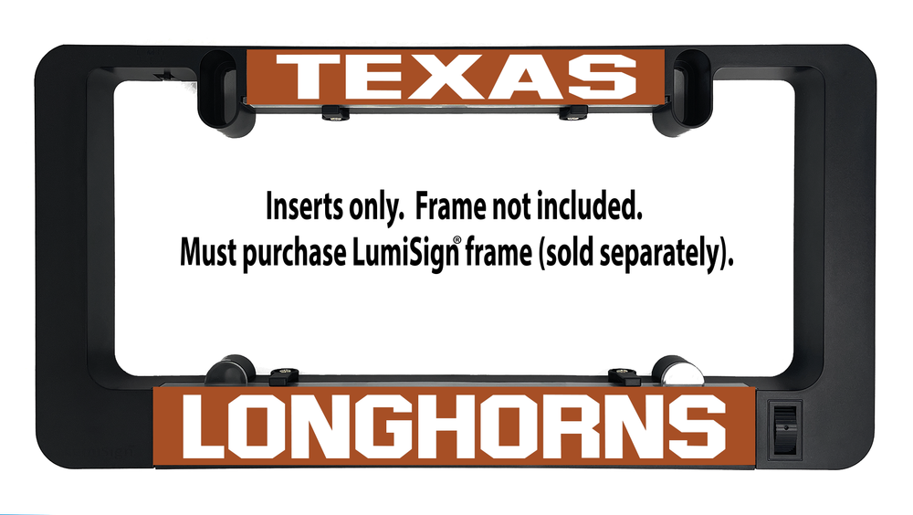 Longhorns LumiSign inserts shown with backing text: inserts only, frame not included