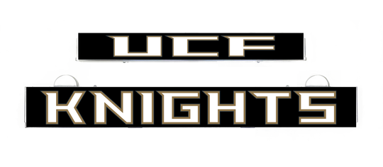 LumiSign insert strips with UCF Knights logo, black and gold lettering