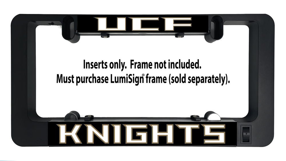 Black LumiSign frame with UCF Knights insert slot, inserts only