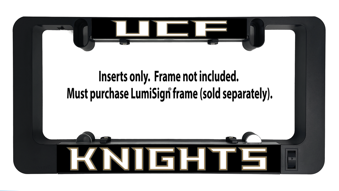 Black LumiSign frame with UCF Knights insert slot, inserts only