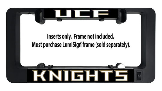 Black LumiSign frame with UCF Knights insert slot, inserts only