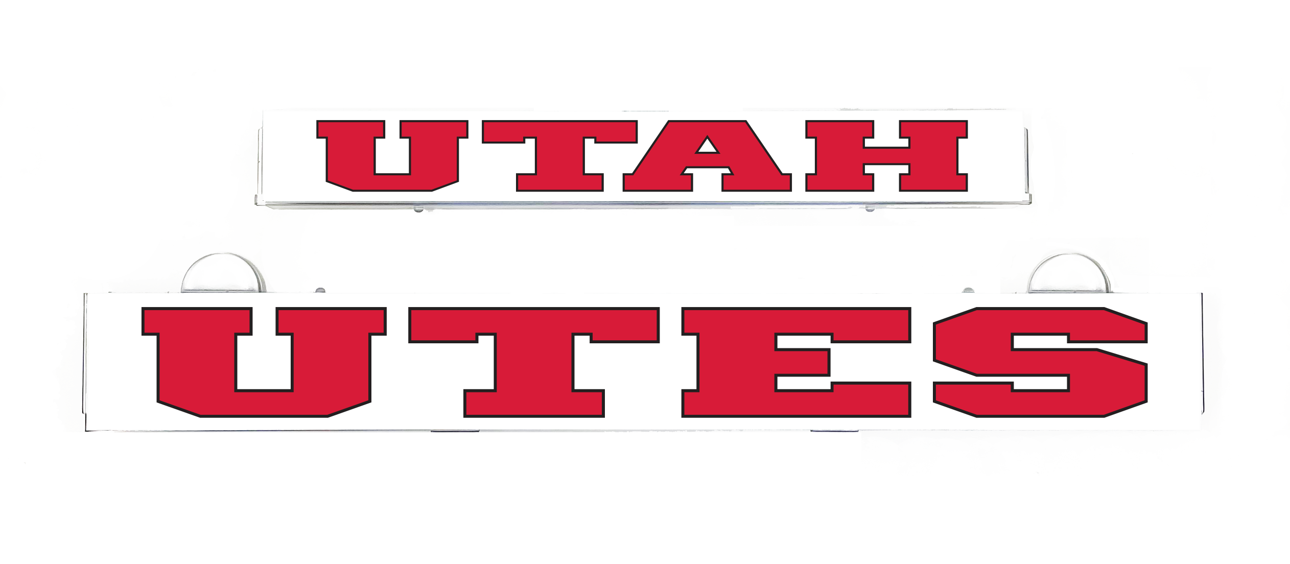 UTAH UTES LumiSign inserts with red and white block lettering on white backing