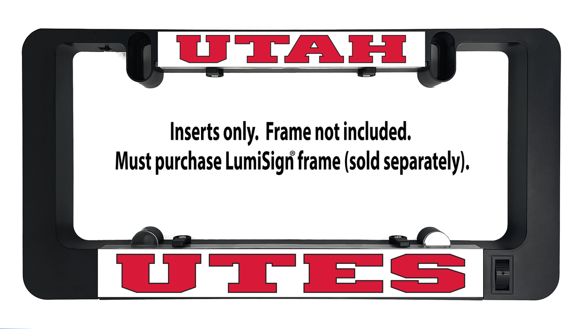UTAH UTES insert pair with red UTAH and UTES lettering on light backing
