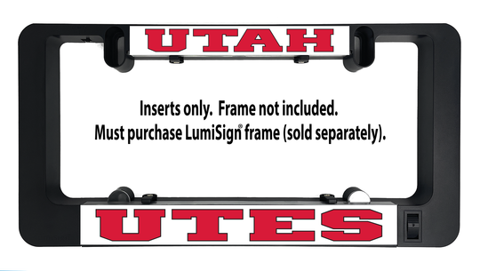 UTAH UTES insert pair with red UTAH and UTES lettering on light backing