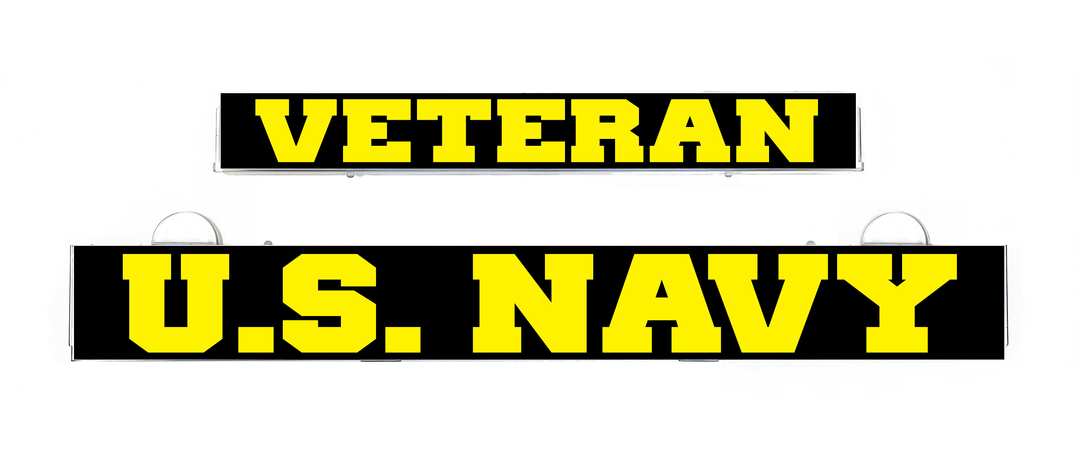 LumiSign veteran U.S. Navy insert with yellow lettering on black strip