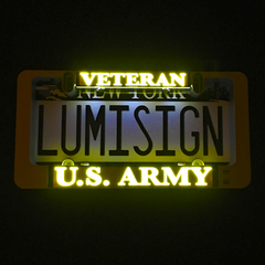 Illuminated Veteran U.S. Army LumiSign insert with glowing U.S. Army text