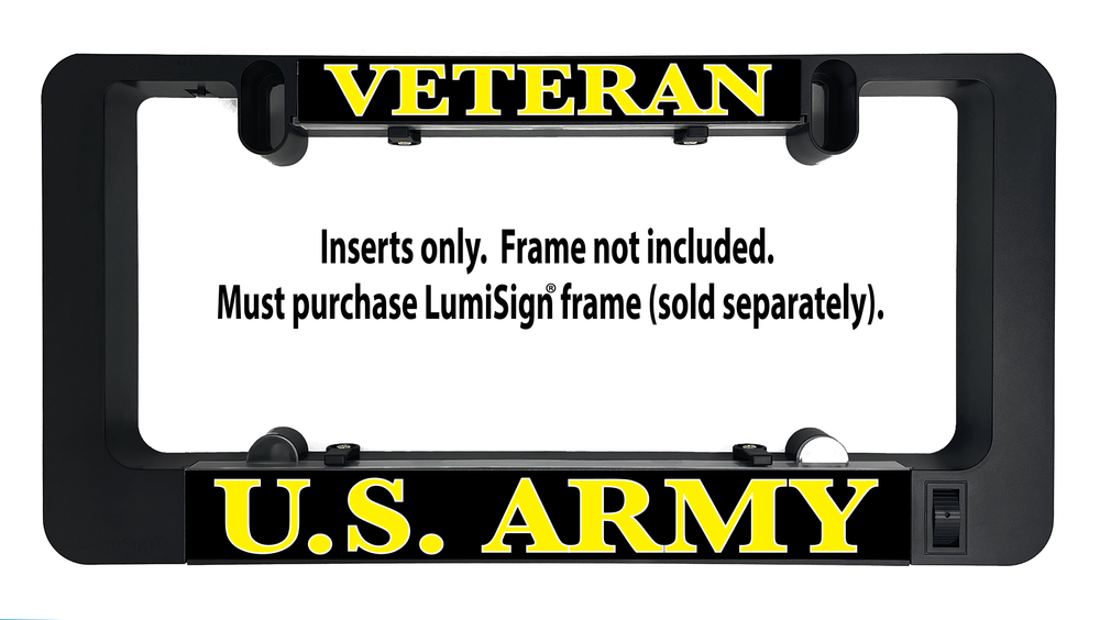 Black U.S. Army Veteran insert housing, inserts only; frame not included
