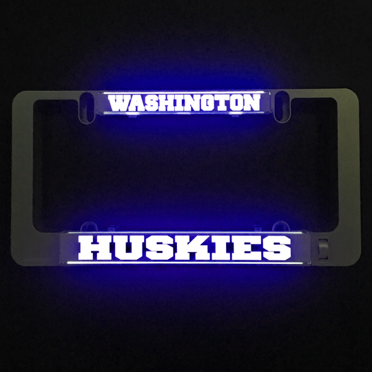 Washington Huskies LumiSign insert glowing with WASHINGTON and HUSKIES letters