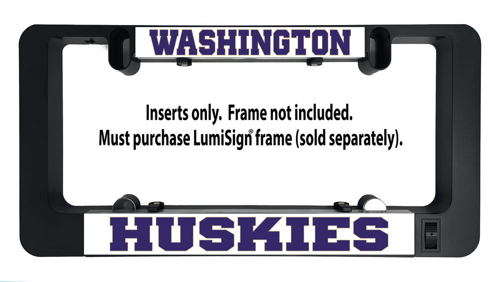 Washington Huskies LumiSign insert showing WASHINGTON and HUSKIES text, inserts-only note