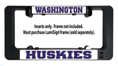 Washington Huskies LumiSign insert showing WASHINGTON and HUSKIES text, inserts-only note