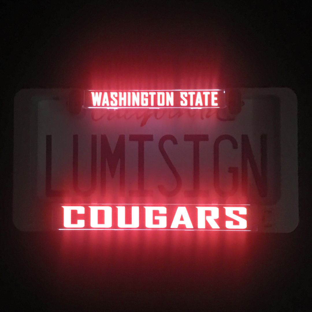 Washington State Cougars LumiSign insert glowing red with team lettering
