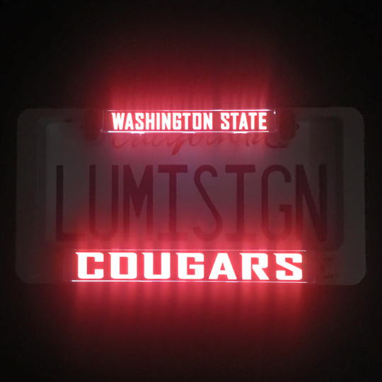 Washington State Cougars LumiSign insert glowing red with team lettering