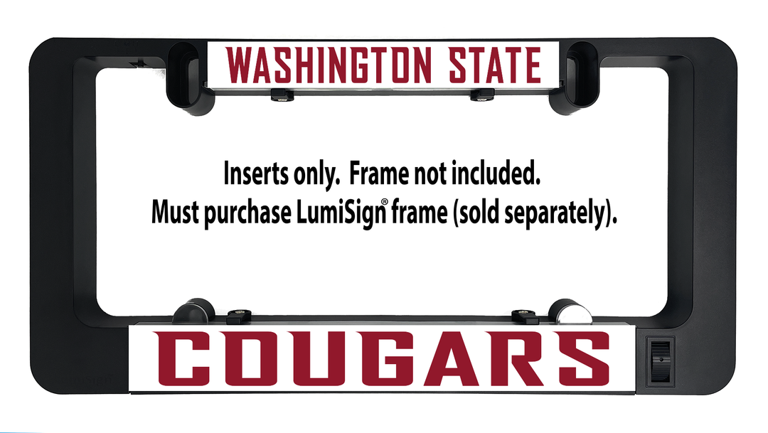 LumiSign insert showing Washington State Cougars text; frame not included