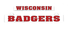 LumiSign Wisconsin Badgers inserts with red and white WISCONSIN and BADGERS text