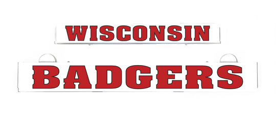 LumiSign Wisconsin Badgers inserts with red and white WISCONSIN and BADGERS text