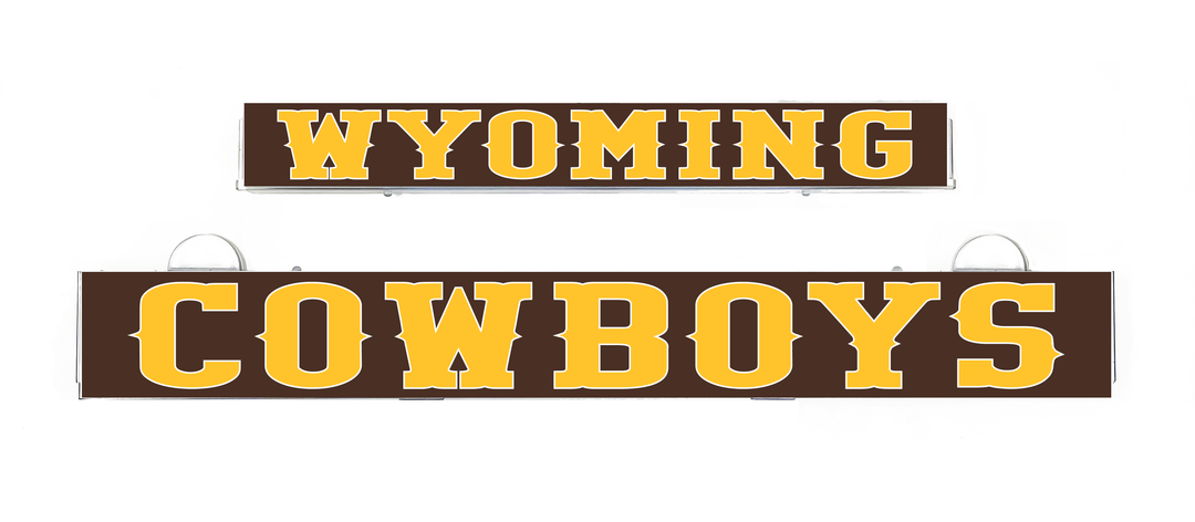 WYOMING COWBOYS LuminSign inserts with Wyoming and Cowboys text panels