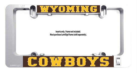 LuminSign insert with Wyoming and Cowboys banner text, frame not included